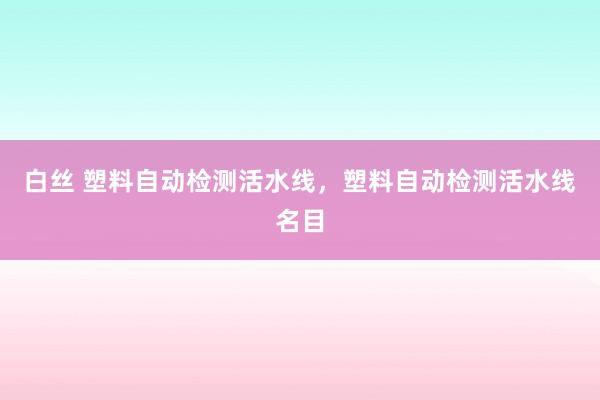 白丝 塑料自动检测活水线，塑料自动检测活水线名目